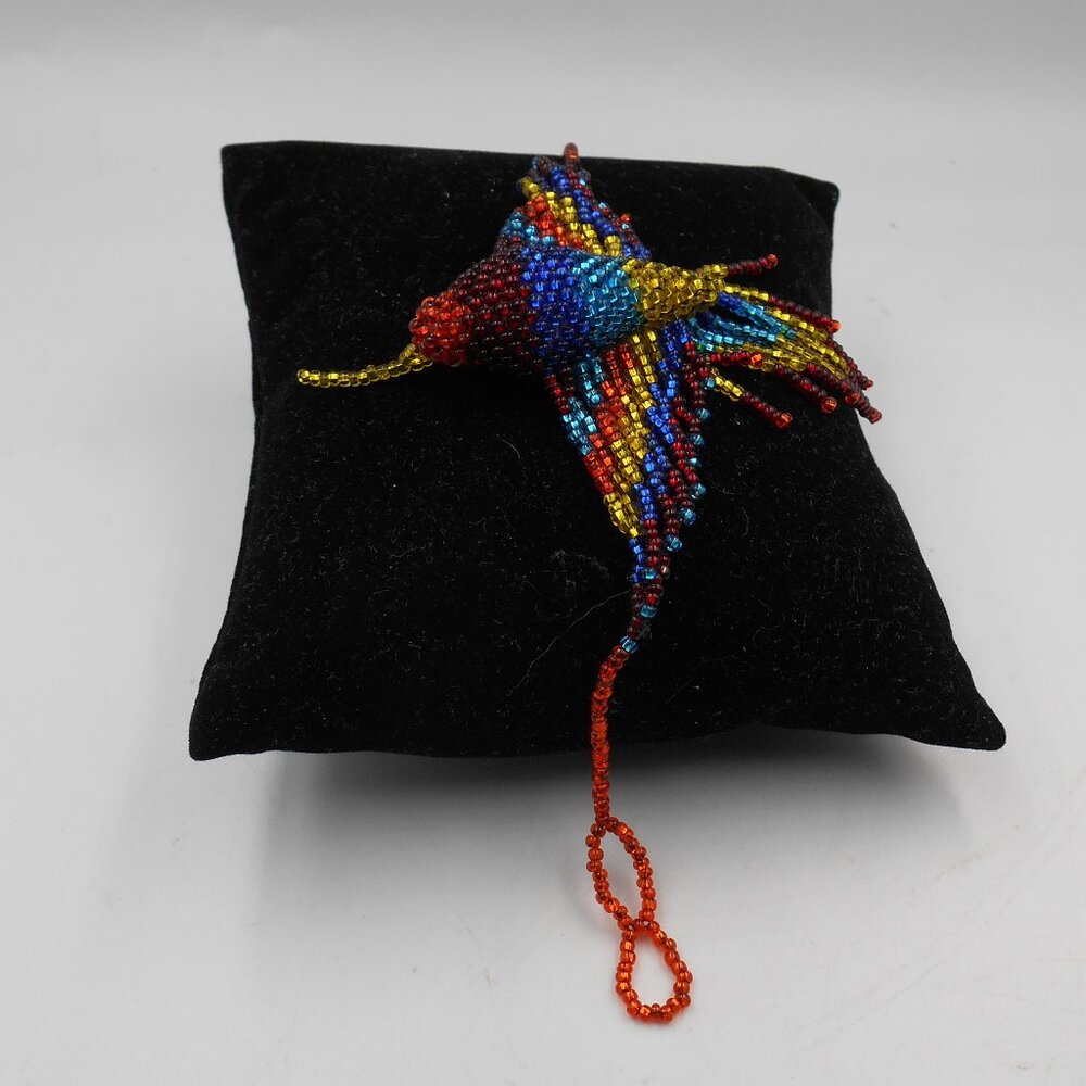 Hummingbird Handbeaded Multi-Colored Adjustable L… - image 2